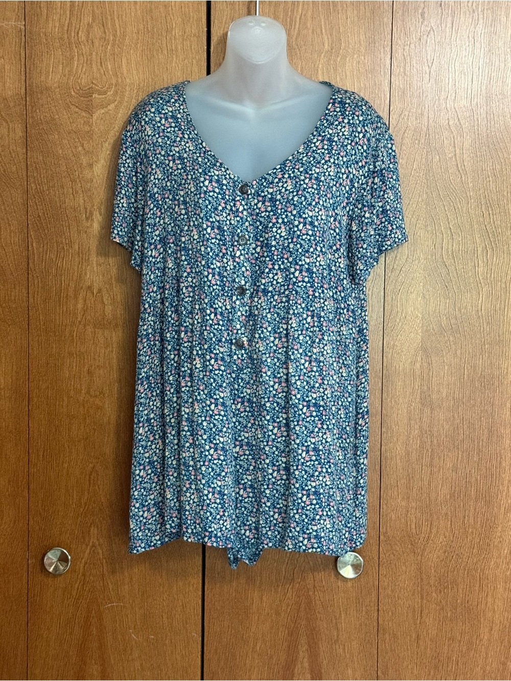 Altar’d State Button Down Floral Romper Size Large